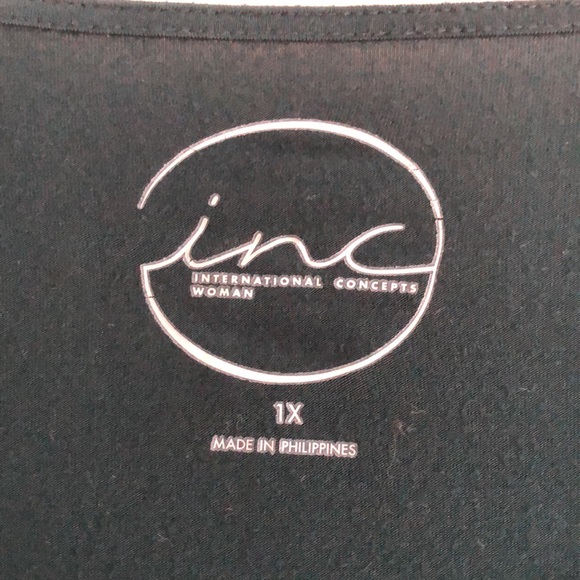 INC 1X Dark Green Woman’s Blouse - Picture 2 of 3